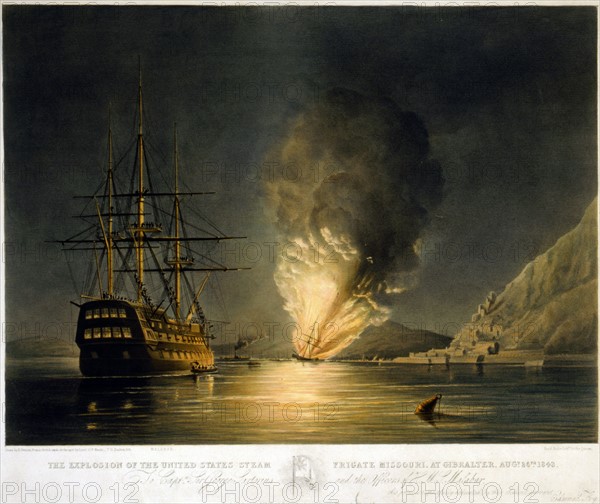 The explosion of the United States Steam Frigate Missouri