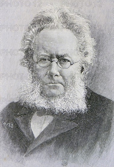 Engraving of Henrik Ibsen