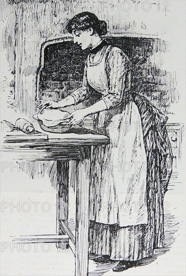 Housewife Wearing a Pinafore