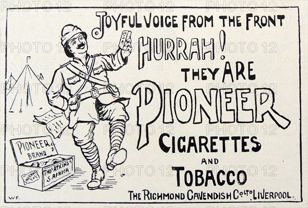 Advertisment for Pioneer Cigarettes