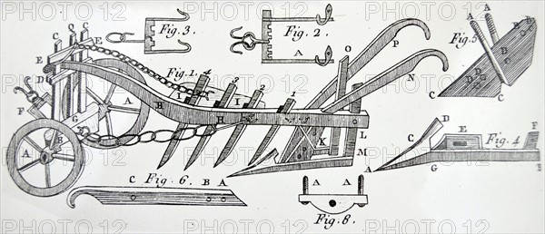 Wheeled Plough with Four Coulters