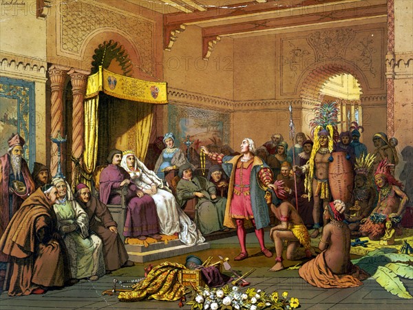 Columbus at the court of Barcelona