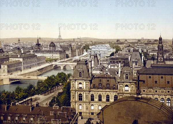 Panorama of the seven bridges, Paris