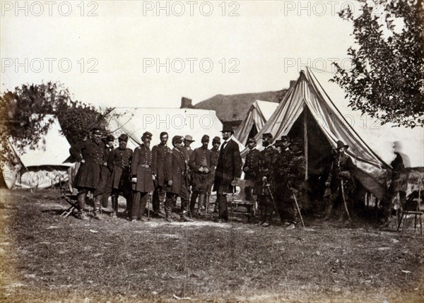 President Lincoln on battle-field of Antietam