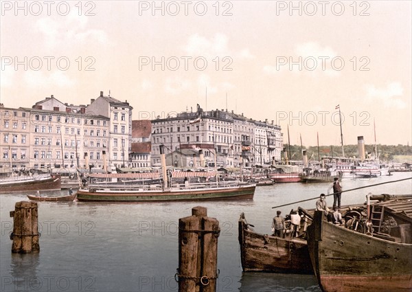 Steamship wharf, Stettin Harbour, Pomerania