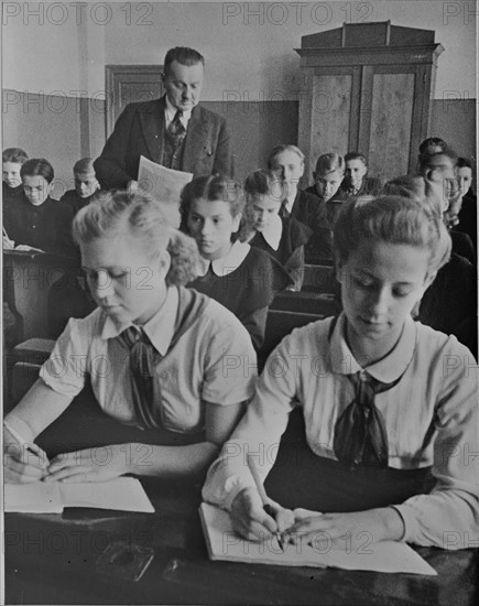 Sixth grade school room in the Latvian USSR