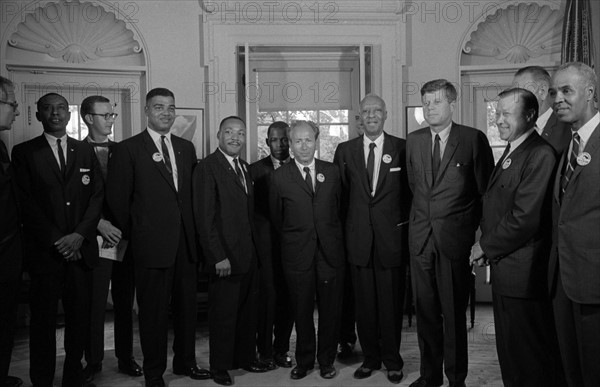 Civil rights leaders meet with President John F. Kennedy