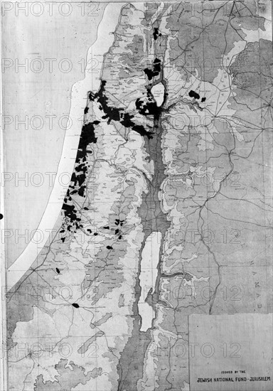 Extent of Jewish land holdings in Palestine