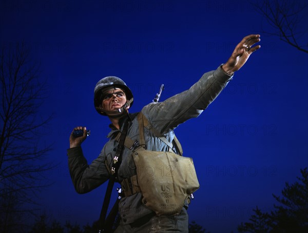 Infantryman with a grenade