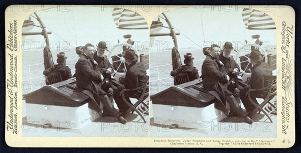 US President Theodore Roosevelt sailing 1904