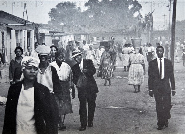 South african black workers rise early at a segreagted township near johannesburg