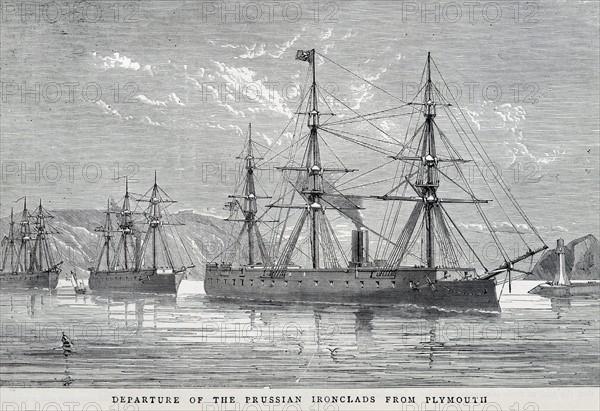 Departure of the Prussian Ironclads from Plymouth