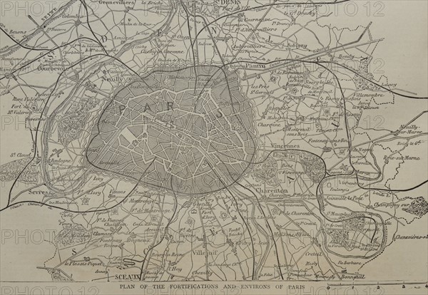 Plan of the Fortifications and Environs of Paris
