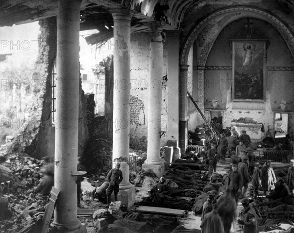 Photograph of American Soldiers Taking Shelter