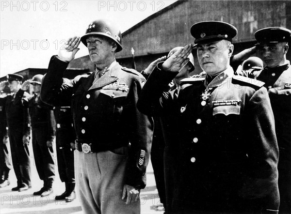 Photograph of General Patton and Marshal Vasilevsky