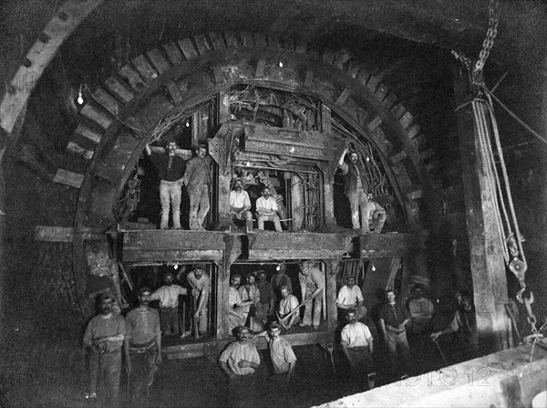 Photograph of Men at Work on the Underground