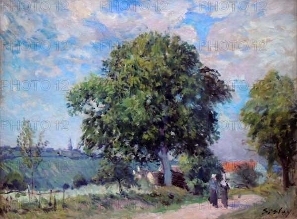 The Entrance to the Village by Alfred Sisley