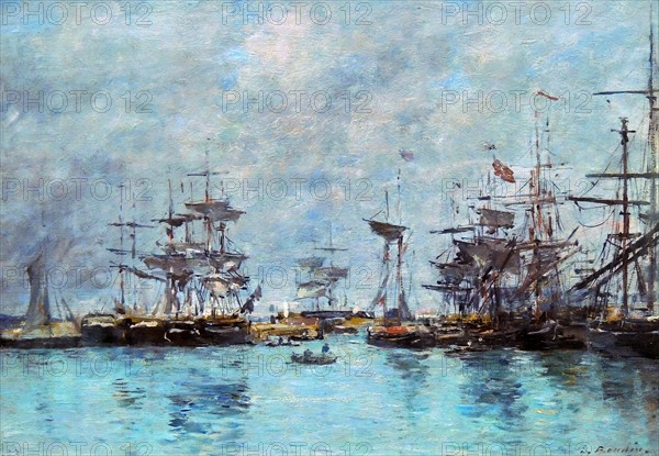 Harbour Scene by Eugene Boudin.