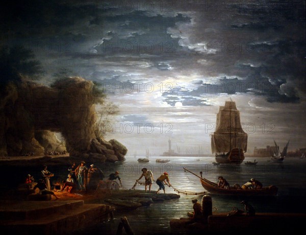 Coastal Scene by Claude-Joseph Vernut.