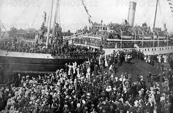 RMS Victorian  used in World War I as an auxiliary cruiser, to transport troops and cargo