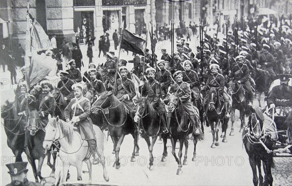 Russian Cavalry in St Petersberg in 1914 during WWI