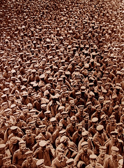 german prisoners of war at a prison camp in France during WWI