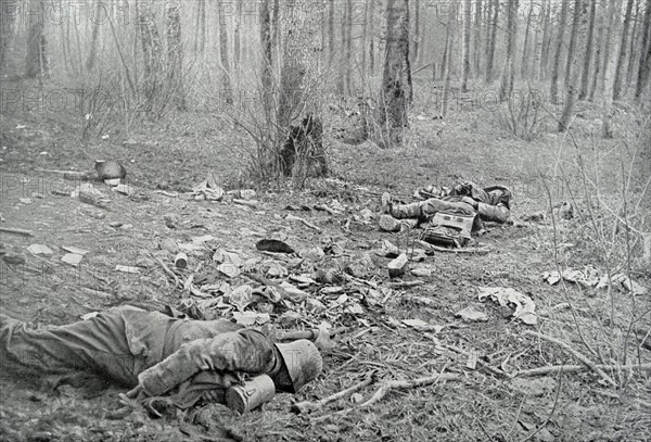 German soldiers killed  in action in France during the spring of 1918. WWI