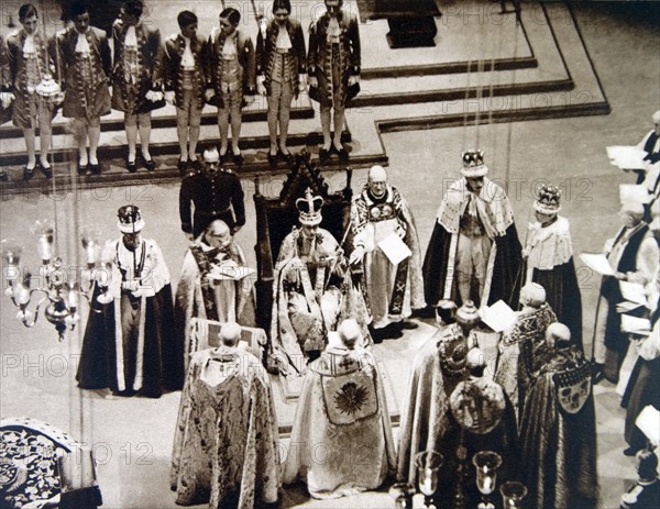 Coronation of British King George VI in Westminster Abbey