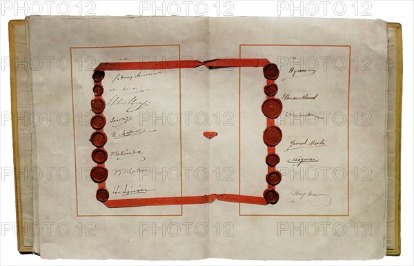 Treaty of Versailles with signatures delegates, 28 June 1919