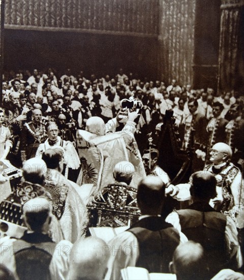 Coronation of British King George VI in Westminster Abbey