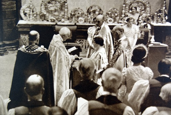 Coronation of British King George VI in Westminster Abbey