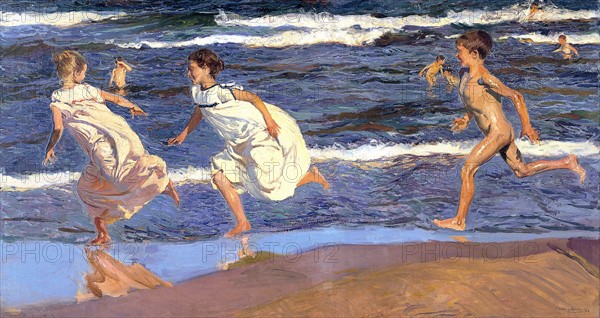 Joaquín Sorolla 'Running Along the Beach', 1908, oil on canvas