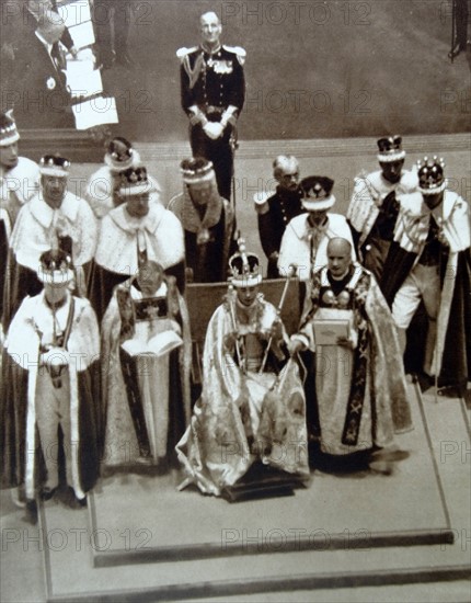 Coronation of British King George VI in Westminster Abbey