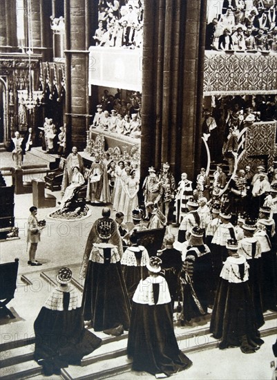 Coronation of British King George VI in Westminster Abbey