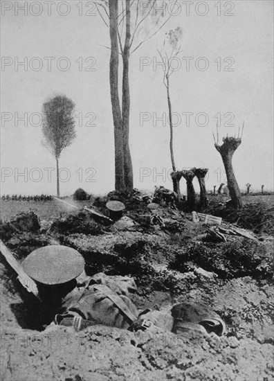 British infantry shelter in trenches during the Second Battle of Ypres