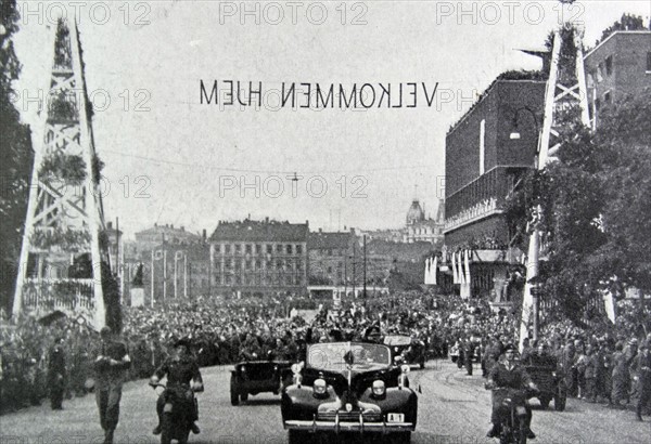 norwegians gather in Oslo, to celebrate the liberation of Norway after WWII