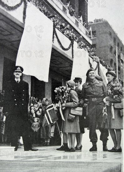 King Haakon, Crown Princess Martha, Prince Olav, and Prince Harald of Norway