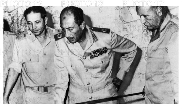 Egypt's chief of staff, President Sadat and minister of war