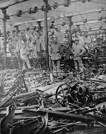 destruction of a French factory by German forces in June 1917;   WWI