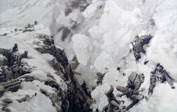 Austrian soldiers swept away by an avalanche in the Italian Alps