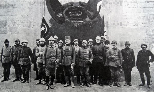 Ahmed Djemal Pasha outside the German Krupp's armaments factory in Istanbul
