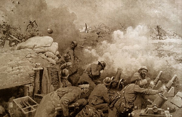 French artillery in use on the western front during WWI 1916