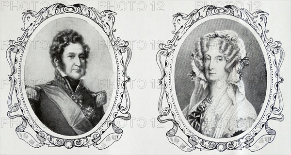 Portraits of King Louis Philippe and Queen Marie Amelie of France
