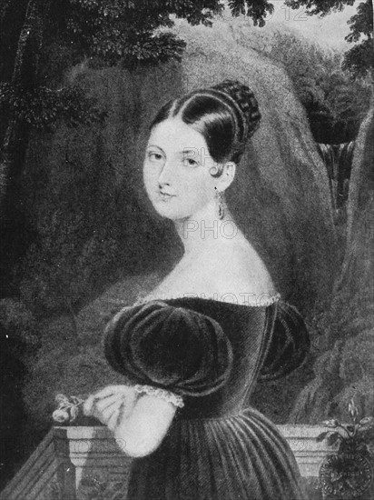 Portrait dated  1831 of Queen Victoria of Great Britain aged 12