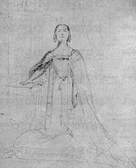 Sketch by George Hayter for the coronation of Queen Victoria