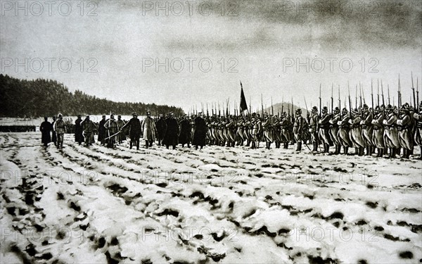 General Joffre reviews French troops in Lorraine 1917 WWI