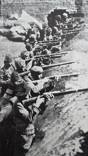 Armenian defenders of Van in Turkey under the command of a Russian officer