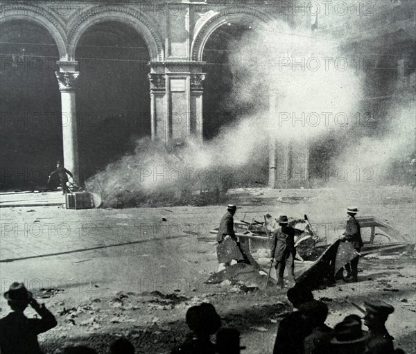 Anti German protest in Milan Italy during WWI