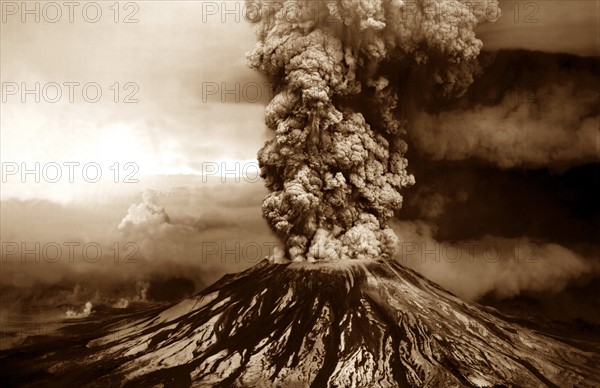 Mount St Helen's volcanic eruption