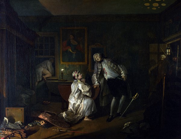 William Hogarth 1697-1764. 'Marriage A-la-Mode' Number  5. The Bagnio.